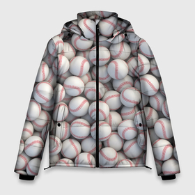 Мужская зимняя куртка 3D с принтом Бейсбольные мячи в Белгороде, верх — 100% полиэстер; подкладка — 100% полиэстер; утеплитель — 100% полиэстер | длина ниже бедра, свободный силуэт Оверсайз. Есть воротник-стойка, отстегивающийся капюшон и ветрозащитная планка. 

Боковые карманы с листочкой на кнопках и внутренний карман на молнии. | 