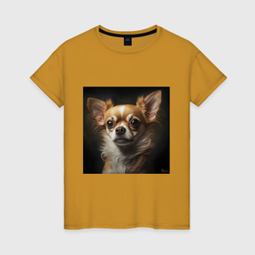 Женская футболка хлопок с принтом Моя любимая собачка , 100% хлопок | прямой крой, круглый вырез горловины, длина до линии бедер, слегка спущенное плечо | 