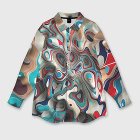 Мужская рубашка oversize 3D с принтом Волны   краски в Петрозаводске,  |  | Тематика изображения на принте: 
