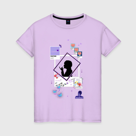 Женская футболка хлопок с принтом BTS Тэхен в Кировске, 100% хлопок | прямой крой, круглый вырез горловины, длина до линии бедер, слегка спущенное плечо | 
