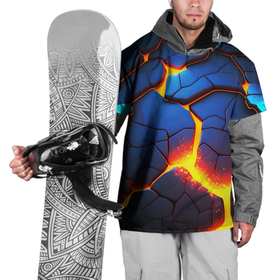 Накидка на куртку 3D с принтом Яркая неоновая лава, разломы в Новосибирске, 100% полиэстер |  | Тематика изображения на принте: 
