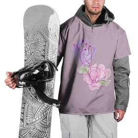 Накидка на куртку 3D с принтом Лайн арт рука и цветок в Петрозаводске, 100% полиэстер |  | 