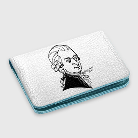 Картхолдер с принтом с принтом Wolfgang Amadeus Mozart в Кировске, натуральная матовая кожа | размер 7,3 х 10 см; кардхолдер имеет 4 кармана для карт; | 