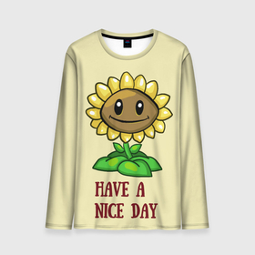 Мужской лонгслив 3D с принтом Веселый подсолнух в Ухте, 100% полиэстер | длинные рукава, круглый вырез горловины, полуприлегающий силуэт | 