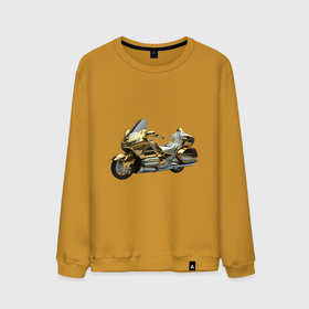 Мужской свитшот хлопок с принтом Золотой мотоцикл в Тюмени, 100% хлопок |  | Тематика изображения на принте: 