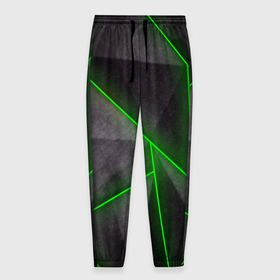 Мужские брюки 3D с принтом Stripes Abstract green в Екатеринбурге, 100% полиэстер | манжеты по низу, эластичный пояс регулируется шнурком, по бокам два кармана без застежек, внутренняя часть кармана из мелкой сетки | 