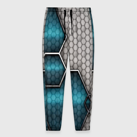 Мужские брюки 3D с принтом Cyber texture abstraction в Кировске, 100% полиэстер | манжеты по низу, эластичный пояс регулируется шнурком, по бокам два кармана без застежек, внутренняя часть кармана из мелкой сетки | 