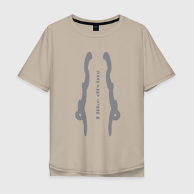 Мужская футболка хлопок Oversize с принтом I like diving в Тюмени, 100% хлопок | свободный крой, круглый ворот, “спинка” длиннее передней части | 