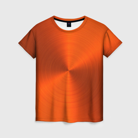 Женская футболка 3D с принтом Оранжевый волнообразный дисковый узор , 100% полиэфир ( синтетическое хлопкоподобное полотно) | прямой крой, круглый вырез горловины, длина до линии бедер | 