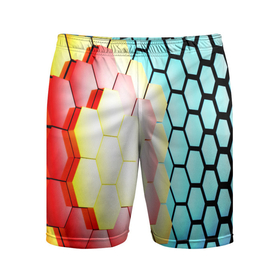 Мужские шорты спортивные с принтом Shape abstract color в Екатеринбурге,  |  | 