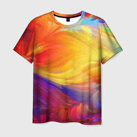 Мужская футболка 3D с принтом Бесконечные краски в Кировске, 100% полиэфир | прямой крой, круглый вырез горловины, длина до линии бедер | 