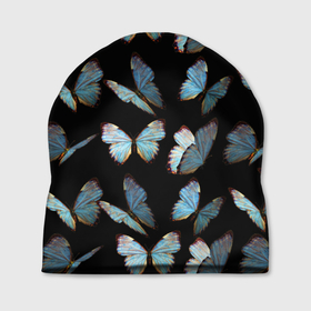 Шапка 3D с принтом Butterflies pattern , 100% полиэстер | универсальный размер, печать по всей поверхности изделия | Тематика изображения на принте: 