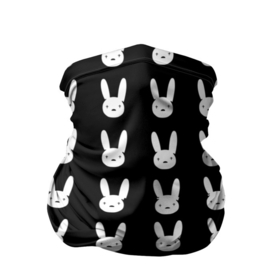 Бандана-труба 3D с принтом Bunny pattern black в Екатеринбурге, 100% полиэстер, ткань с особыми свойствами — Activecool | плотность 150‒180 г/м2; хорошо тянется, но сохраняет форму | 