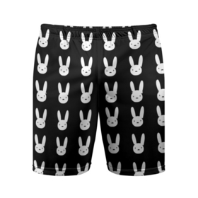 Мужские шорты спортивные с принтом Bunny pattern black в Кировске,  |  | Тематика изображения на принте: 