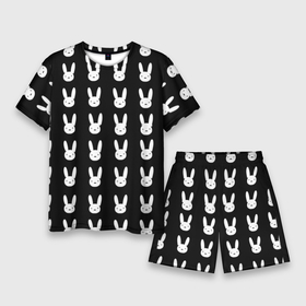 Мужской костюм с шортами 3D с принтом Bunny pattern black в Кировске,  |  | 