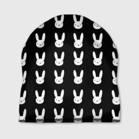 Шапка 3D с принтом Bunny pattern black , 100% полиэстер | универсальный размер, печать по всей поверхности изделия | 
