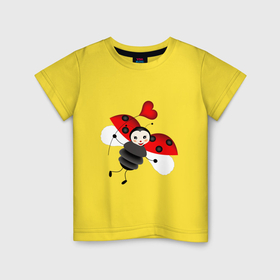 Детская футболка хлопок с принтом Ladybug в Новосибирске, 100% хлопок | круглый вырез горловины, полуприлегающий силуэт, длина до линии бедер | 