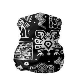 Бандана-труба 3D с принтом Знаки племени Майя в Петрозаводске, 100% полиэстер, ткань с особыми свойствами — Activecool | плотность 150‒180 г/м2; хорошо тянется, но сохраняет форму | Тематика изображения на принте: 