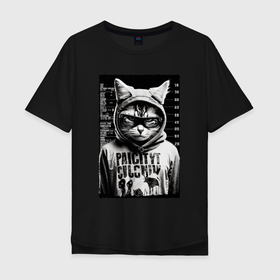 Мужская футболка хлопок Oversize с принтом Разыскивается кот Харди в Белгороде, 100% хлопок | свободный крой, круглый ворот, “спинка” длиннее передней части | 