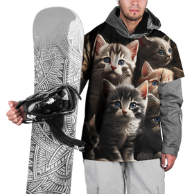Накидка на куртку 3D с принтом Милые котятки в Петрозаводске, 100% полиэстер |  | Тематика изображения на принте: 