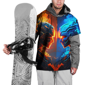 Накидка на куртку 3D с принтом Битва двух огней , 100% полиэстер |  | 
