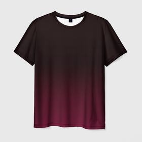 Мужская футболка 3D с принтом Темно малиновый градиент в Тюмени, 100% полиэфир | прямой крой, круглый вырез горловины, длина до линии бедер | 