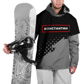 Накидка на куртку 3D с принтом Константин   в красной рамке на темном в Новосибирске, 100% полиэстер |  | 