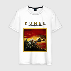 Мужская футболка хлопок с принтом Dune 2   building of a dynasty в Курске, 100% хлопок | прямой крой, круглый вырез горловины, длина до линии бедер, слегка спущенное плечо. | Тематика изображения на принте: 