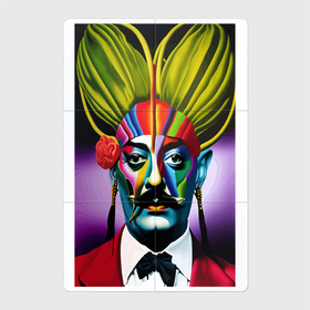 Магнитный плакат 2Х3 с принтом Salvador Dali   portrait   neural network   pop art в Тюмени, Полимерный материал с магнитным слоем | 6 деталей размером 9*9 см | 