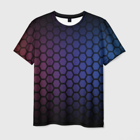Мужская футболка 3D с принтом abstract hexagon fon в Новосибирске, 100% полиэфир | прямой крой, круглый вырез горловины, длина до линии бедер | 