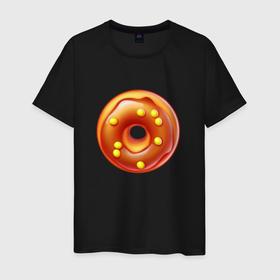 Мужская футболка хлопок с принтом Пончик сладенкий в Белгороде, 100% хлопок | прямой крой, круглый вырез горловины, длина до линии бедер, слегка спущенное плечо. | 