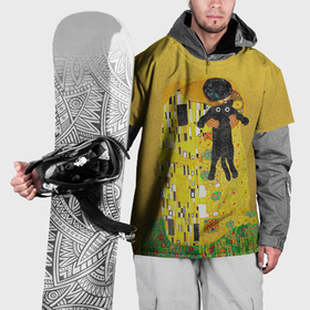 Накидка на куртку 3D с принтом Пародия Густав Климт: Поцелуй кота в Кировске, 100% полиэстер |  | Тематика изображения на принте: 
