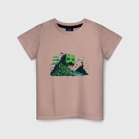 Детская футболка хлопок с принтом Волна криппера в Курске, 100% хлопок | круглый вырез горловины, полуприлегающий силуэт, длина до линии бедер | 