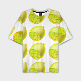Мужская футболка oversize 3D с принтом Паттерн лимоны ,  |  | 