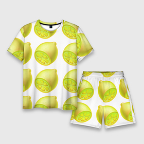 Мужской костюм с шортами 3D с принтом Паттерн лимоны ,  |  | 