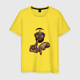 Мужская футболка хлопок с принтом Lakers Lebron в Петрозаводске, 100% хлопок | прямой крой, круглый вырез горловины, длина до линии бедер, слегка спущенное плечо. | Тематика изображения на принте: 