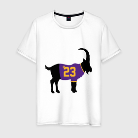 Мужская футболка хлопок с принтом Greatest Lebron в городе Новоалтайск, 100% хлопок | прямой крой, круглый вырез горловины, длина до линии бедер, слегка спущенное плечо. | Тематика изображения на принте: 