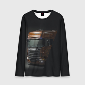 Мужской лонгслив 3D с принтом Scania в Тюмени, 100% полиэстер | длинные рукава, круглый вырез горловины, полуприлегающий силуэт | Тематика изображения на принте: 