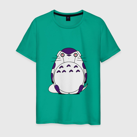 Мужская футболка хлопок с принтом Totoro Frieza , 100% хлопок | прямой крой, круглый вырез горловины, длина до линии бедер, слегка спущенное плечо. | Тематика изображения на принте: 