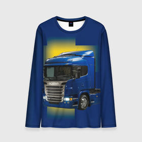 Мужской лонгслив 3D с принтом Scania truck в Санкт-Петербурге, 100% полиэстер | длинные рукава, круглый вырез горловины, полуприлегающий силуэт | 
