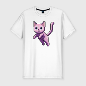 Мужская футболка хлопок Slim с принтом Волшебный котик в Белгороде, 92% хлопок, 8% лайкра | приталенный силуэт, круглый вырез ворота, длина до линии бедра, короткий рукав | 