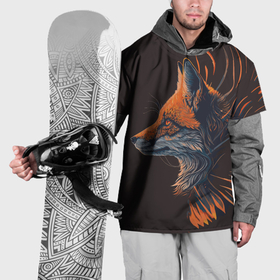 Накидка на куртку 3D с принтом Крылатый лис в Курске, 100% полиэстер |  | 