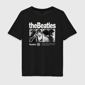Мужская футболка хлопок Oversize с принтом The Beatles rock в Санкт-Петербурге, 100% хлопок | свободный крой, круглый ворот, “спинка” длиннее передней части | 