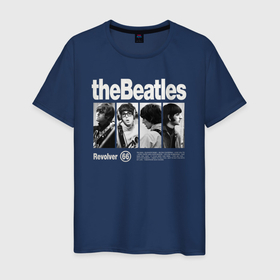 Мужская футболка хлопок с принтом The Beatles rock в Новосибирске, 100% хлопок | прямой крой, круглый вырез горловины, длина до линии бедер, слегка спущенное плечо. | 