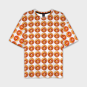 Мужская футболка oversize 3D с принтом Пончики паттерн в Тюмени,  |  | Тематика изображения на принте: 