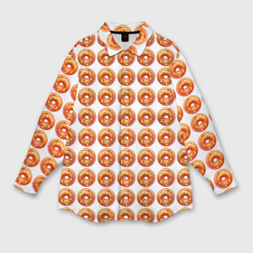 Мужская рубашка oversize 3D с принтом Пончики паттерн в Тюмени,  |  | Тематика изображения на принте: 