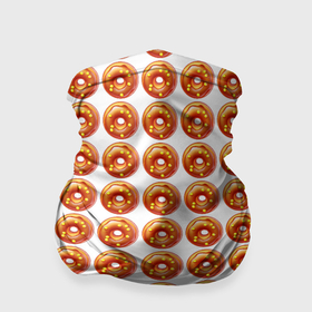 Бандана-труба 3D с принтом Пончики паттерн в Тюмени, 100% полиэстер, ткань с особыми свойствами — Activecool | плотность 150‒180 г/м2; хорошо тянется, но сохраняет форму | 