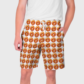 Мужские шорты 3D с принтом Пончики паттерн в Кировске,  полиэстер 100% | прямой крой, два кармана без застежек по бокам. Мягкая трикотажная резинка на поясе, внутри которой широкие завязки. Длина чуть выше колен | 