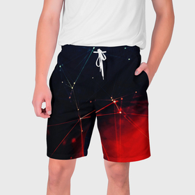 Мужские шорты 3D с принтом Midjourney Нейронный космос в Новосибирске,  полиэстер 100% | прямой крой, два кармана без застежек по бокам. Мягкая трикотажная резинка на поясе, внутри которой широкие завязки. Длина чуть выше колен | 