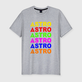 Мужская футболка хлопок Slim с принтом Astro color logo в Кировске, 92% хлопок, 8% лайкра | приталенный силуэт, круглый вырез ворота, длина до линии бедра, короткий рукав | 